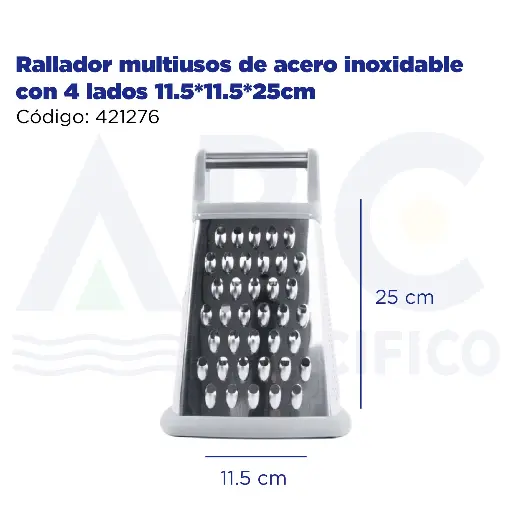 [421276] Rallador multiusos de acero inoxidable con 4 lados 13*11*19.5cm