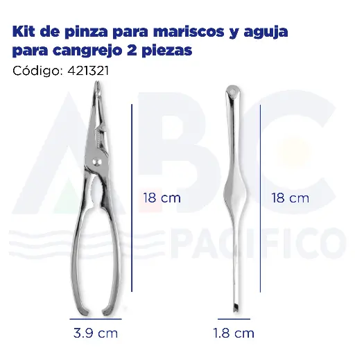 [421321] Kit de pinza para mariscos y aguja para cangrejo 2 piezas