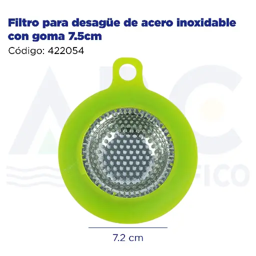 [422054] Filtro para desagüe de acero inoxidable con goma 7.5cm