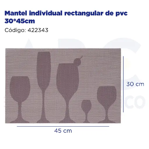 [422343] Mantel individual rectangular de pvc 30*45cm