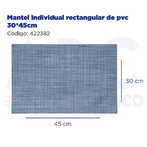 [422382] Mantel individual rectangular de pvc 30*45cm
