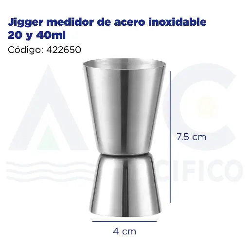 [422650] Jigger medidor de acero inoxidable 20 y 40ml