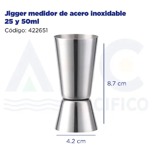 [422651] Jigger medidor de acero inoxidable 25 y 50ml