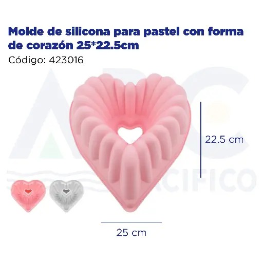 [423016] Molde de silicona para pastel con forma de corazón 25*22.5cm