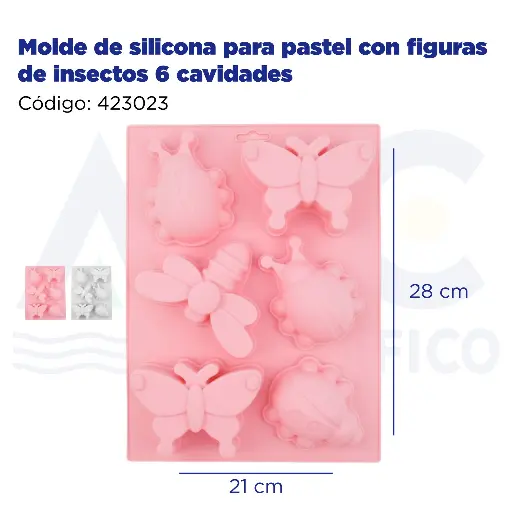 [423023] Molde de silicona para pastel con figuras de insectos 6 cavidades