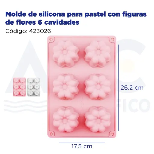 [423026] Molde de silicona para pastel con figuras de flores 6 cavidades