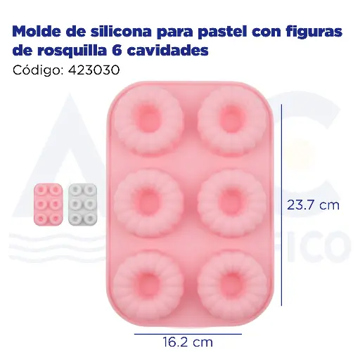 [423030] Molde de silicona para pastel con figuras de rosquilla 6 cavidades