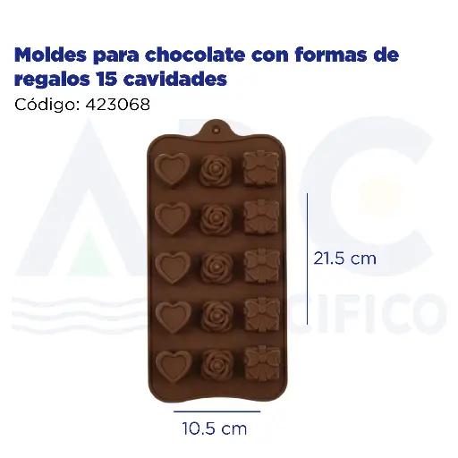 [423068] Moldes para chocolate con formas de regalos 15 cavidades