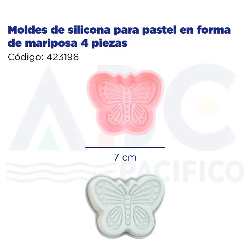 [423196] Moldes de silicona para pastel en forma de mariposa 4 piezas
