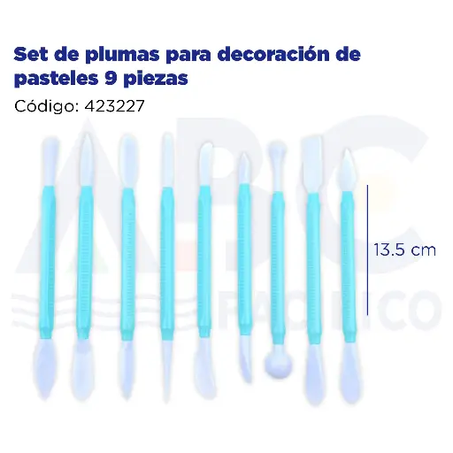 [423227] Set de plumas para decoración de pasteles 9 piezas