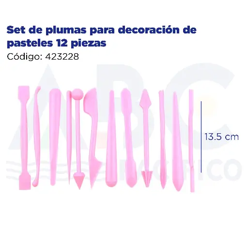 [423228] Set de plumas para decoración de pasteles 12 piezas