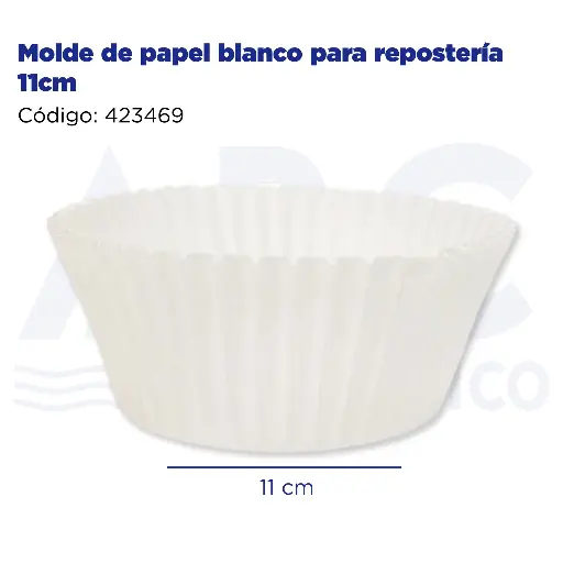 [423469] Molde de papel blanco para repostería 11cm