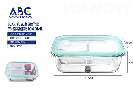 [423952] Fiambrera rectangular de vidrio 040ml