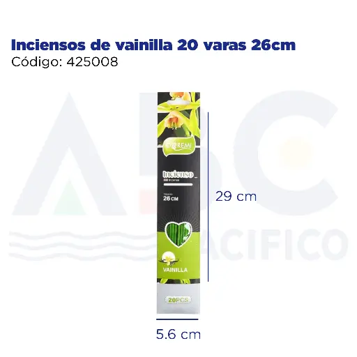 [425008] Inciensos de vainilla 20 varas 26cm
