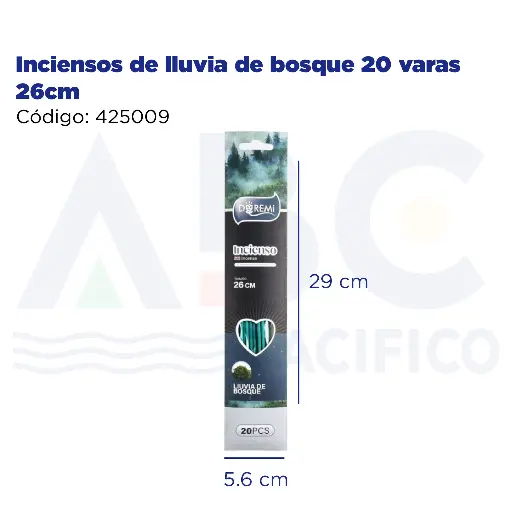 [425009] Inciensos de lluvia de bosque 20 varas 26cm