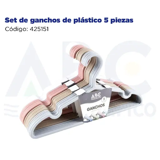 [425151] Set de ganchos de plástico 5 piezas
