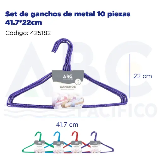 [425182] Set de ganchos de metal 10 piezas 41.7*22cm