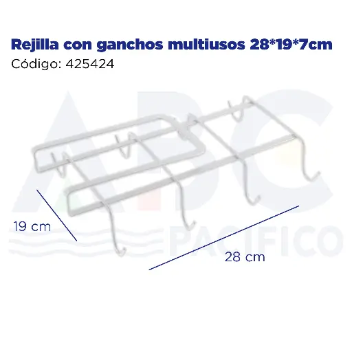 [425424] Rejilla con ganchos multiusos 28*19*7cm