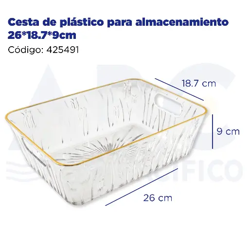 [425491] Cesta de plástico para almacenamiento 26*18.7*9cm