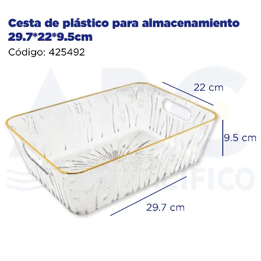 [425492] Cesta de plástico para almacenamiento 29.7*22*9.5cm