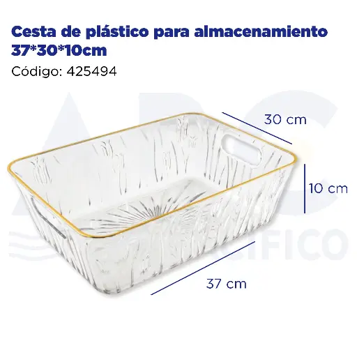 [425494] Cesta de plástico para almacenamiento 37*30*10cm