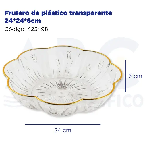 [425498] Frutero de plástico transparente 24*24*6cm