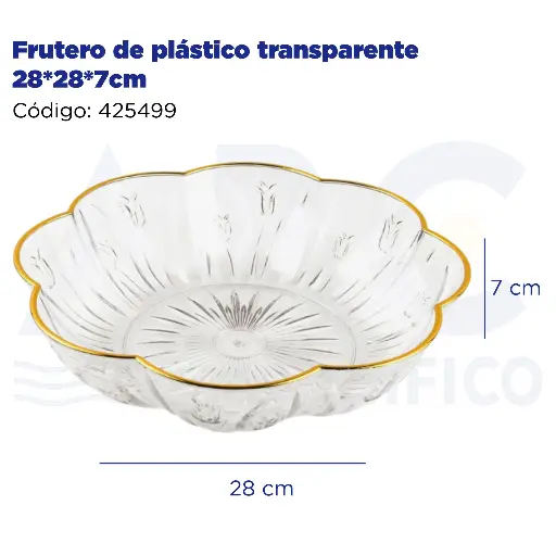 [425499] Frutero de plástico transparente 28*28*7cm