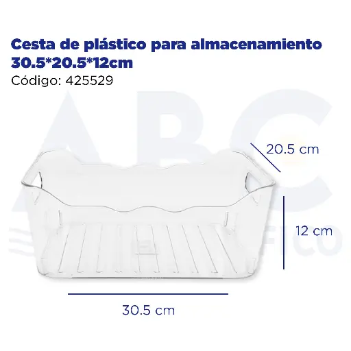 [425529] Cesta de plástico para almacenamiento 30.5*20.5*12cm