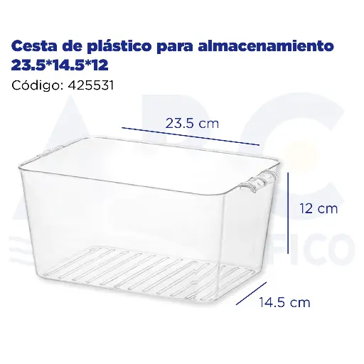 [425531] Cesta de plástico para almacenamiento 23.5*14.5*12