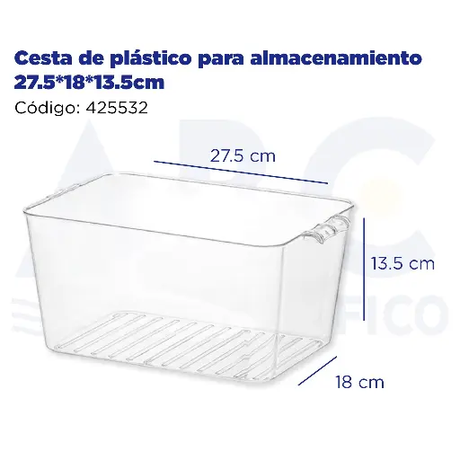 [425532] Cesta de plástico para almacenamiento 27.5*18*13.5cm	