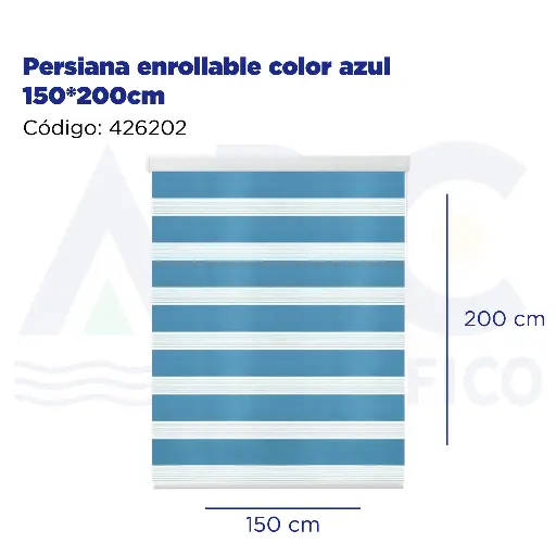 [426202] Persiana enrollable color azul 150*200cm
