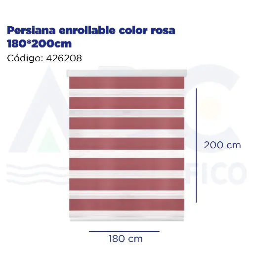 [426208] Persiana enrollable color rosa 180*200cm