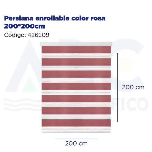 [426209] Persiana enrollable color rosa 200*200cm