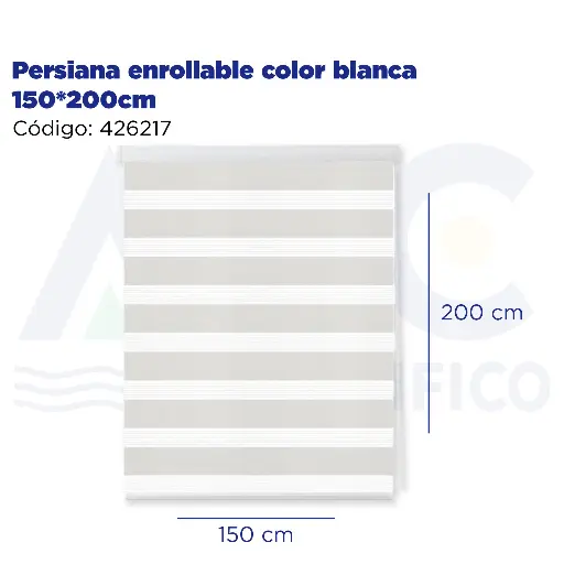 [426217] Persiana enrollable color blanca 150*200cm