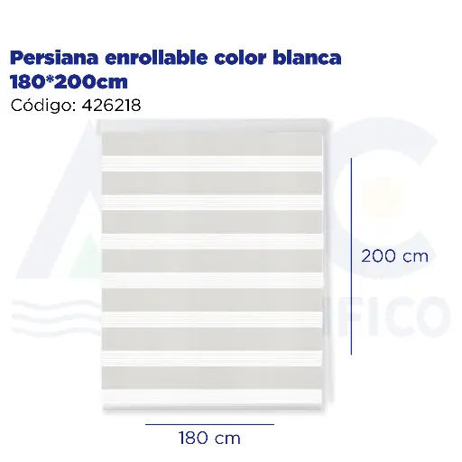 [426218] Persiana enrollable color blanca 180*200cm