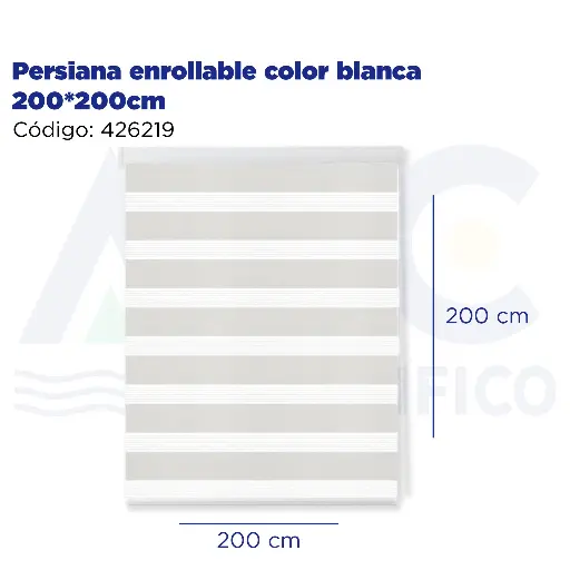 [426219] Persiana enrollable color blanca 200*200cm