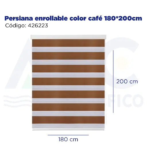 [426223] Persiana enrollable color café 180*200cm
