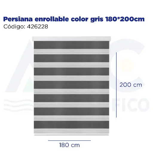 [426228] Persiana enrollable color gris 180*200cm