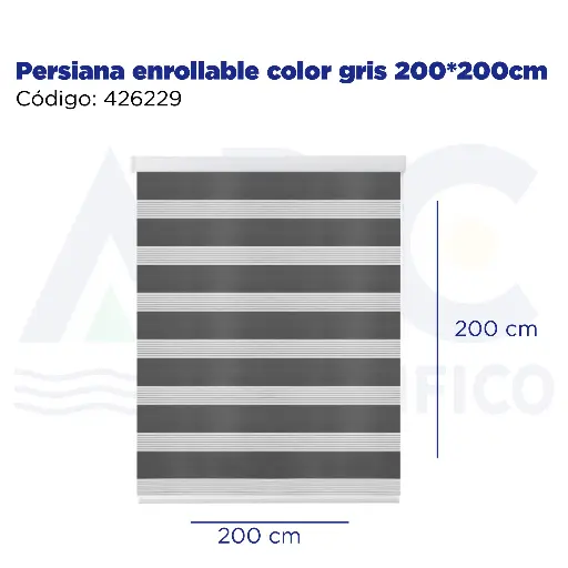 [426229] Persiana enrollable color gris 200*200cm