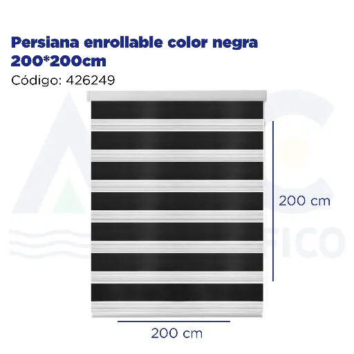 [426249] Persiana enrollable color negra 200*200cm