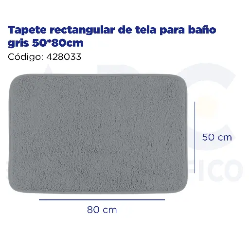 [428033] Tapete rectangular de tela para baño gris 50*80cm