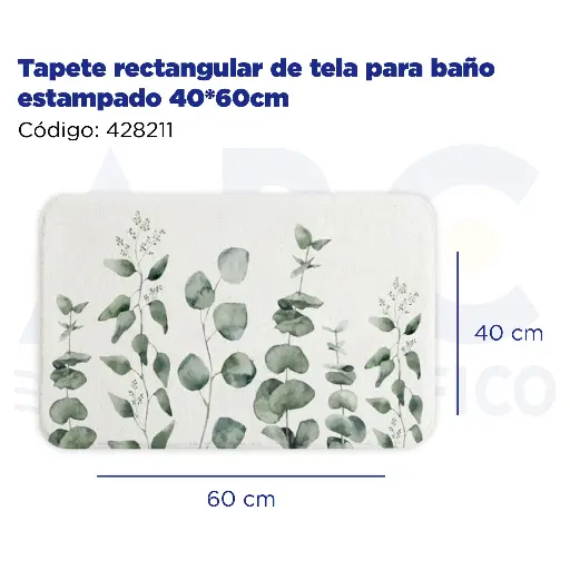 [428211] Tapete rectangular de tela para baño estampado 40*60cm