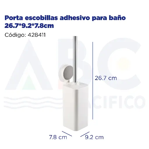 [428411] Porta escobillas adhesivo para baño 26.7*9.2*7.8cm