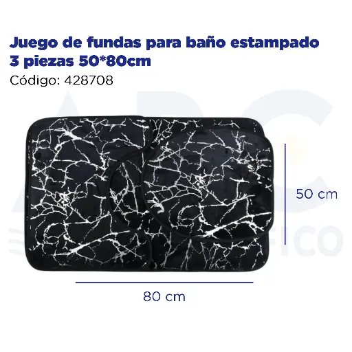[428708] Juego de fundas para baño estampado 3 piezas 50*80cm