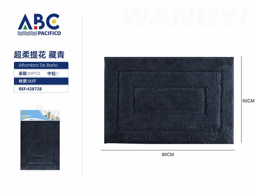 [428728] Tapete rectangular de tela para baño azul 50*80cm