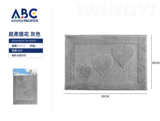 [428737] Tapete rectangular de tela para baño gris 50*80cm