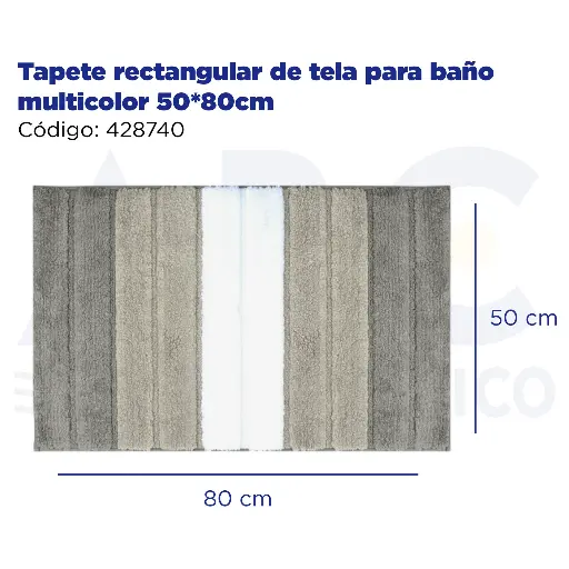 [428740] Tapete rectangular de tela para baño multicolor 50*80cm