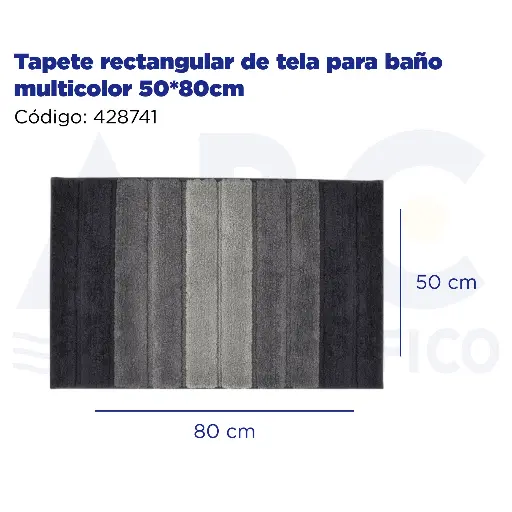 [428741] Tapete rectangular de tela para baño multicolor 50*80cm