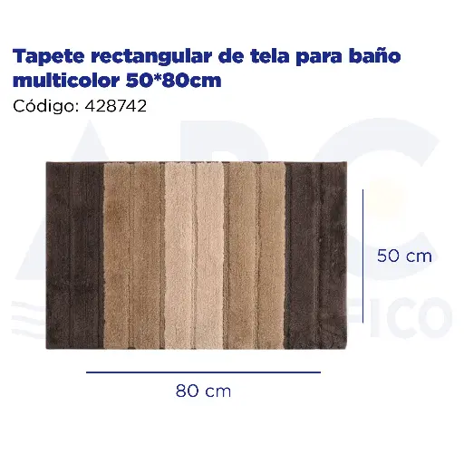 [428742] Tapete rectangular de tela para baño multicolor 50*80cm
