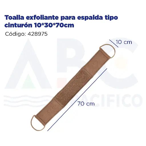 [428975] Toalla exfoliante para espalda tipo cinturón 10*30*70cm